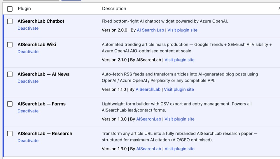 AI Search Lab 執行系統工具堆疊截圖